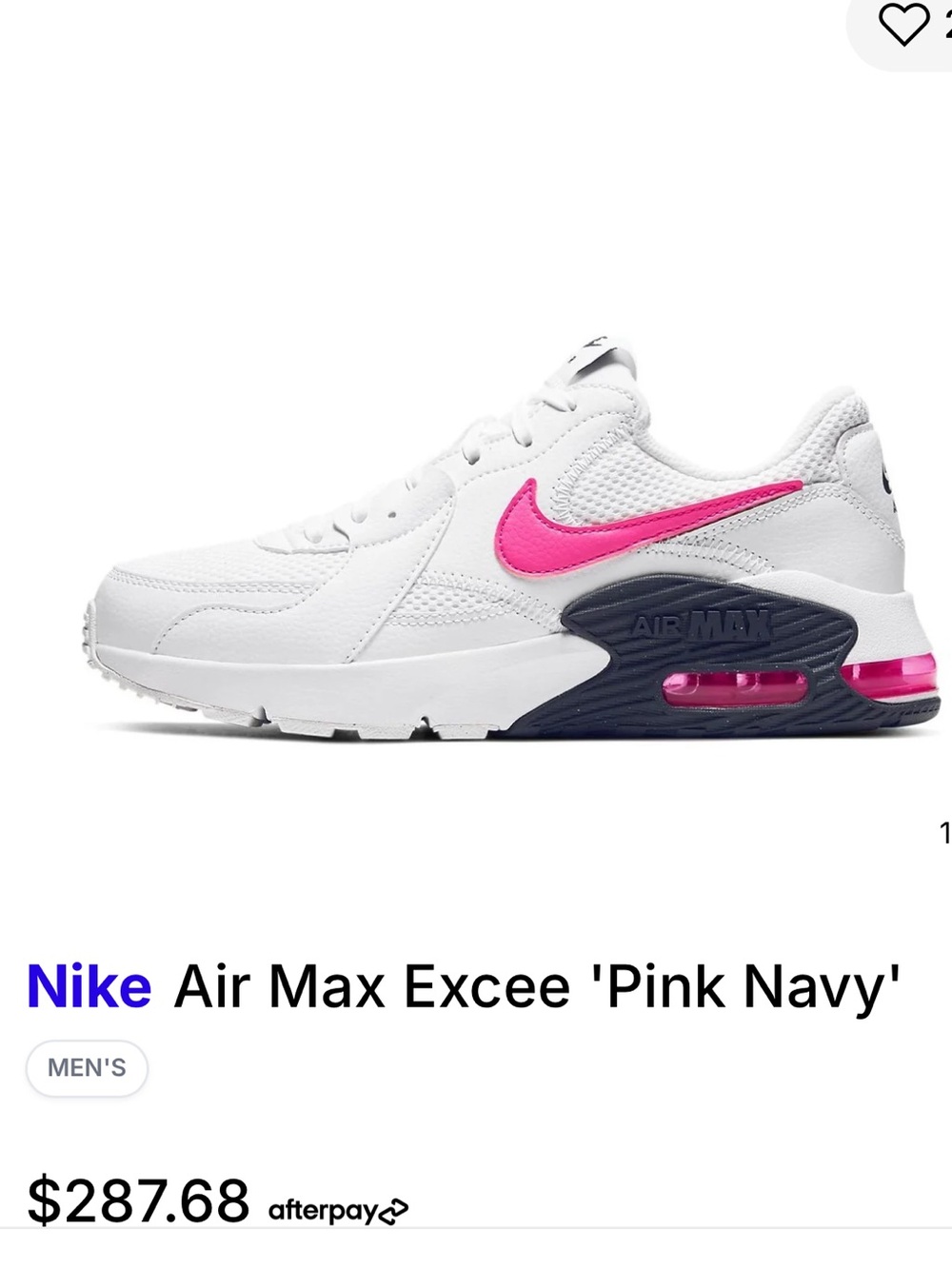 Nike Women's Air Max Excee Sneakers in White, Pink & Navy